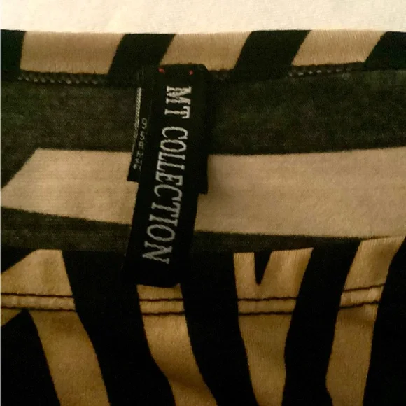 MT Collection Black & Tan Geometric Print Shift Dress Size Large - Picture 3 of 8